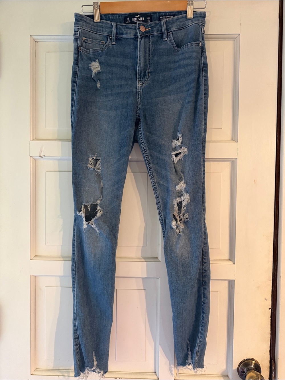 Hollister Medium Blue Distressed Skinny Jeans
